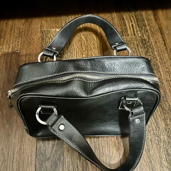 kate spade Black Leather Satchel with Silver Hardware - Picture 4 of 9